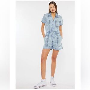 New KanCan Light Blue Denim Romper